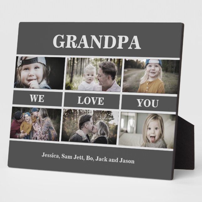 Brown Opa Wir Liebe Sie Foto Collage Plaque Fotoplatte (Seite)
