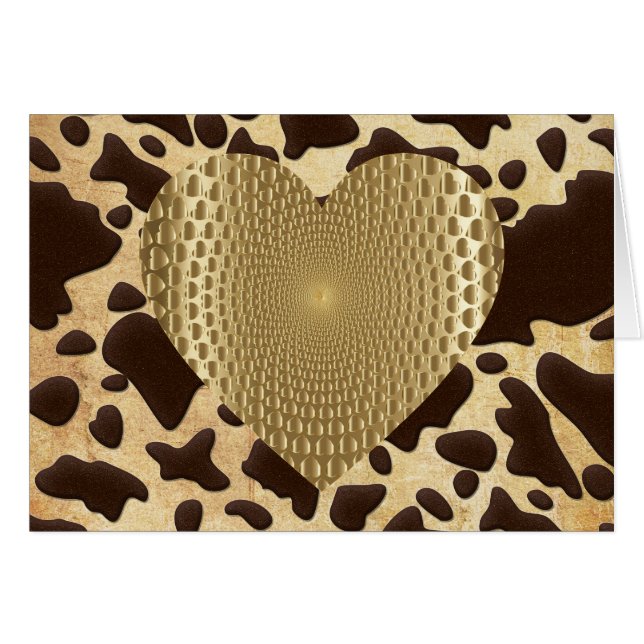 Brown & Or Poster de animal Golden Prismatic Coeur (Devant Horizontal)