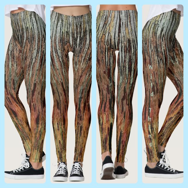 Brown Orange Black Aqua Funky Camouflage Abstrakt Leggings (Von Creator hochgeladen)