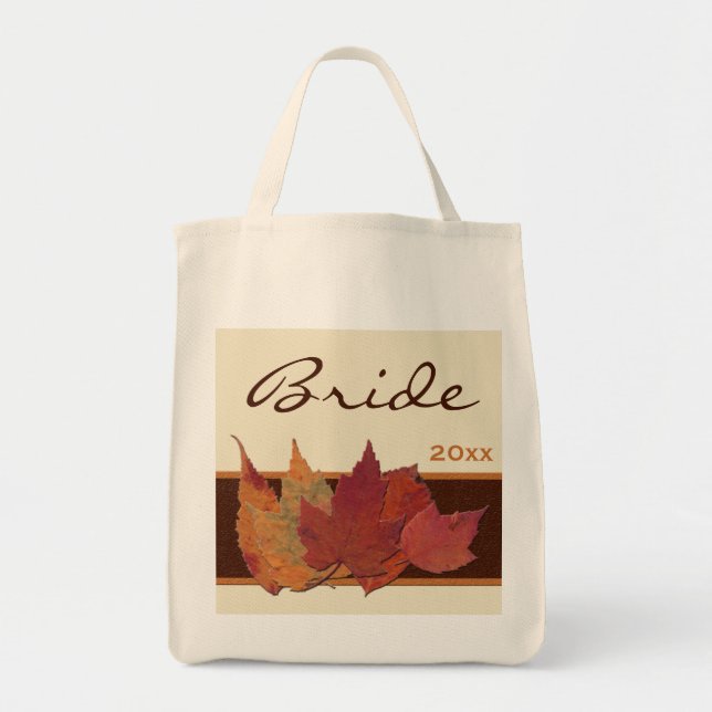 Brown Orange Ivory séché Feuille Sac fourre-tout d (Devant)
