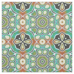 Brown Orange Lime Green Angesagte Verzierte Kunst  Stoff