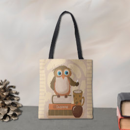Brown Orange Owl Teacher Tote Tasche