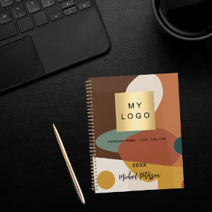 Brown orange rétro motif logo d'entreprise 2025