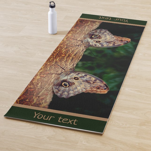 Brown Owl Butterfly Natur Personalisiert Yogamatte (Beispiel)