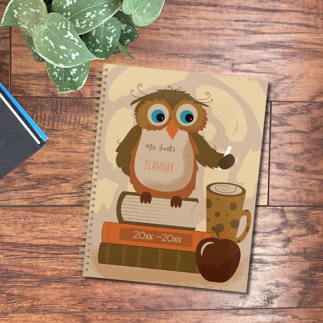 Brown Owl Teacher Planer mit Schuljahr (Brown owl teacher planner with name .)