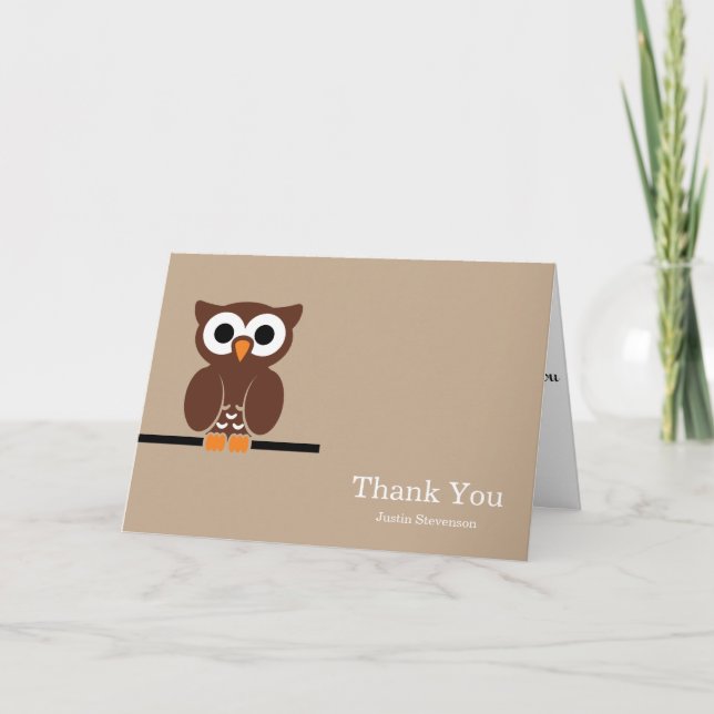 Brown Owl Vielen Dank Dankeskarte (Vorderseite)