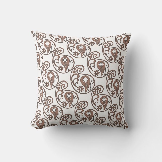 Brown Paisley Kissen (Vorderseite)