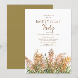 Brown Pampas Grass Green White Empire Nest Party Einladung