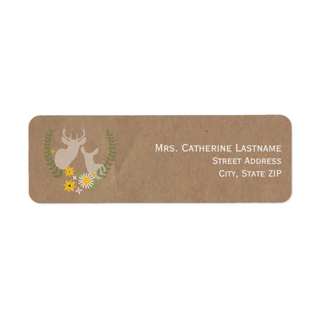 Brown Paper Inspiriert Wildblume- und Rehetiketten (Vorne)