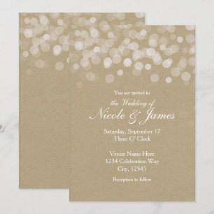 Brown Paper Simple Rustic Wedding Einladungen
