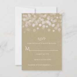 Brown Paper Simple Rustic Wedding RSVP Karte