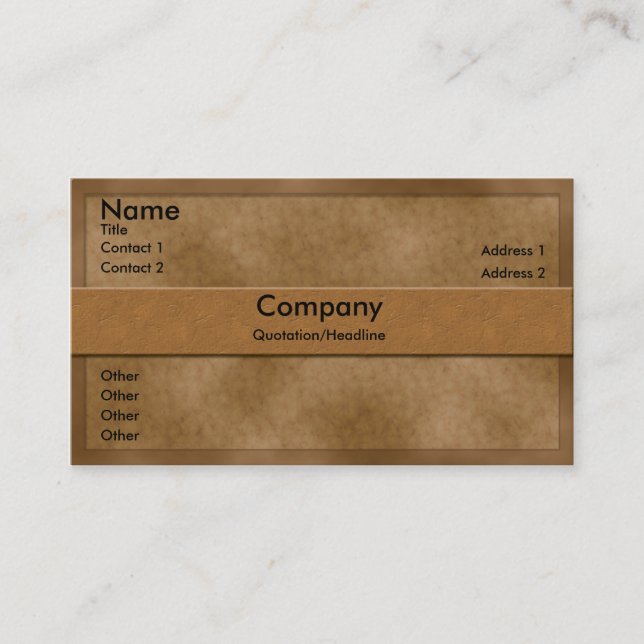 Brown Parchment Business Card Visitenkarte (Vorderseite)