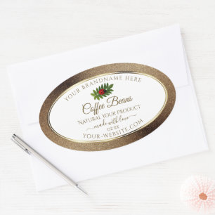 Brown Parties scintillant or blanc Étiquettes prod