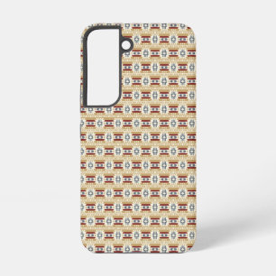 Brown Pattern in #faf3e0, #c9a66b, #7d1d1d, #646e7 Samsung Galaxy Hülle
