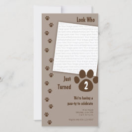 Brown Paw Print Geburtstagseinladung