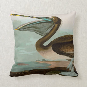 Brown Pelican Birds America Audubon Print Kissen