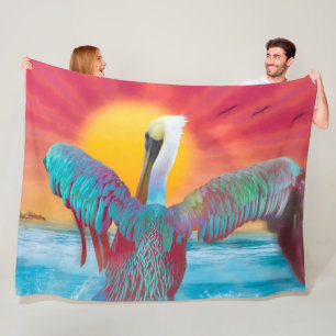 Brown Pelican ISLAND SUNSET Fleecedecke