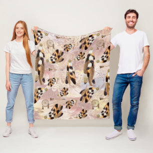 Brown Pelican oder Hawk Federn Fleecedecke