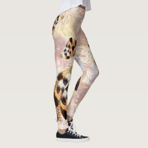 Brown Pelican oder Hawk Federn Leggings