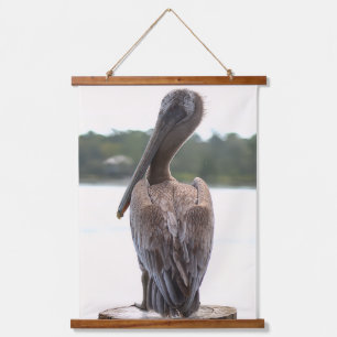 Brown Pelican Wildlife Nature Fotografy Wandteppich Mit Holzrahmen