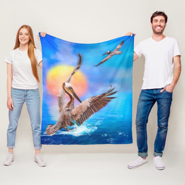 Brown Pelicans SUN KISSED ISLAND #1 Fleecedecke (Beispiel)