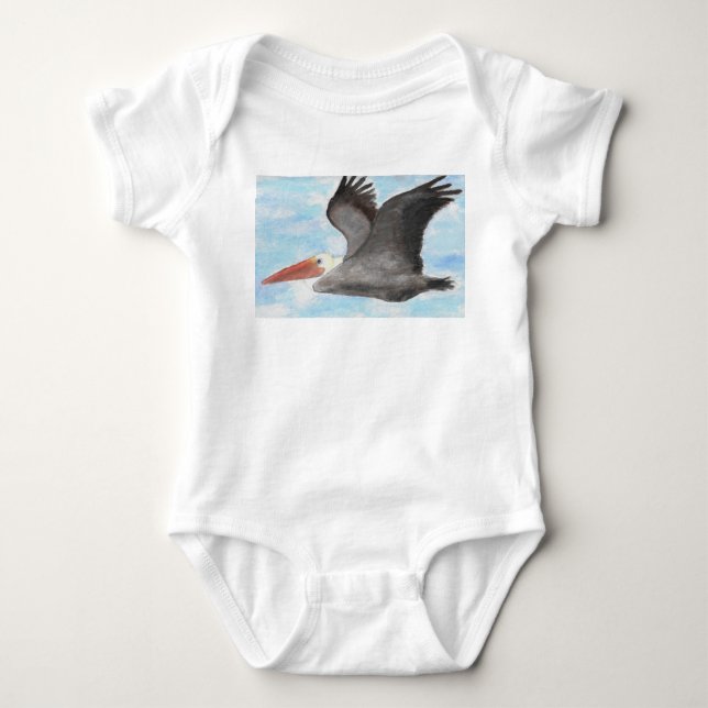 Brown-Pelikan-Baby-Shirt Baby Strampler (Vorderseite)