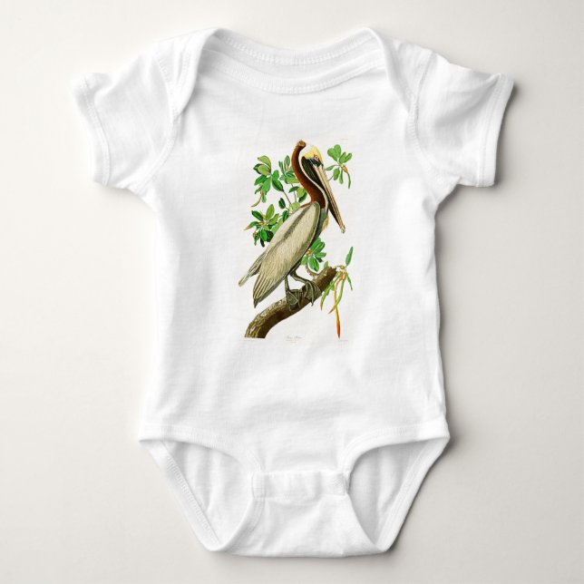 Brown-Pelikan-John James Audubon-Vögel von Amerika Baby Strampler (Vorderseite)