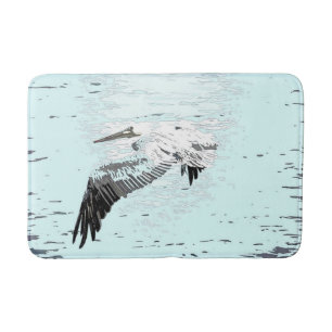 Brown-Pelikan-Vogel-Tier-Tierstrand-Bad-Matte Badematte