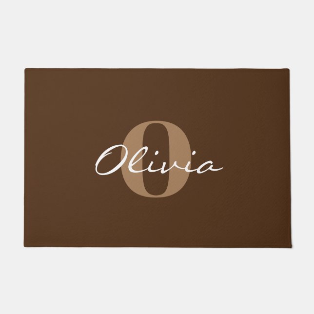 Brown Personalisiert Name Monogram Doormat Fußmatte (Vorderseite)