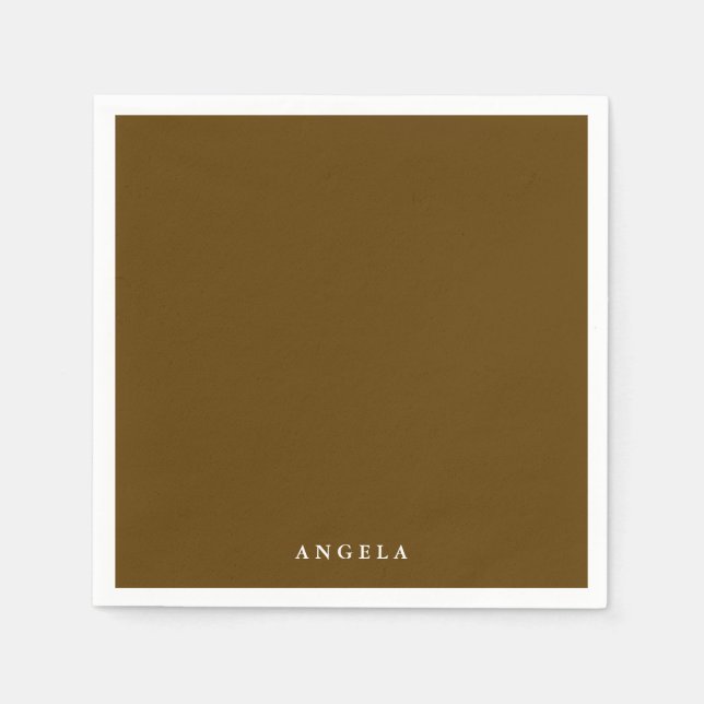 Brown Personalized Name Serviette (Vorderseite)
