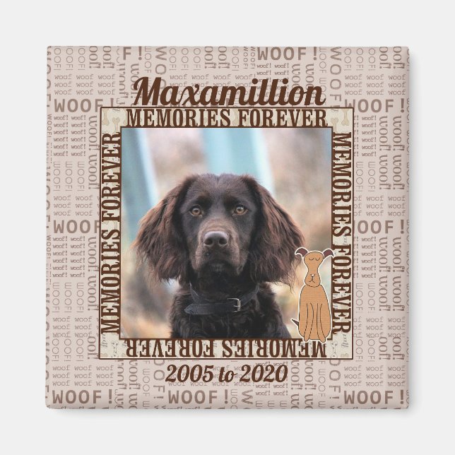 Brown Pet Foto Memorial for Dog Magnet (Vorne)