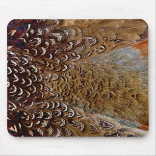 Brown Pheasant Feather Design Mousepad