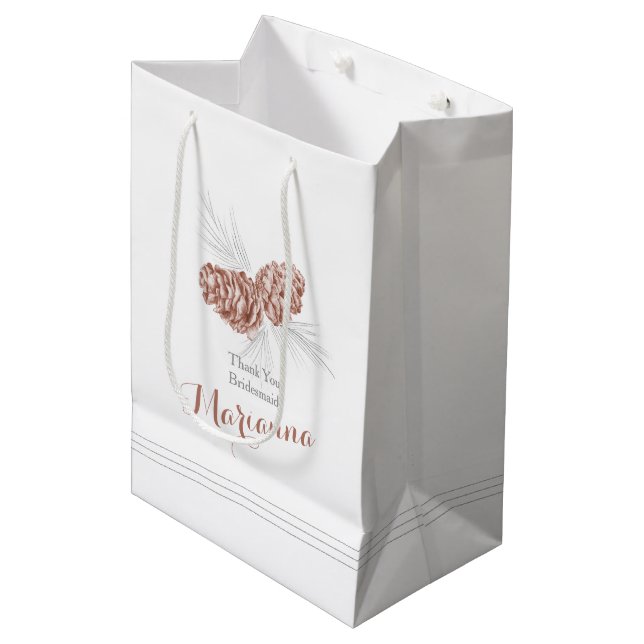Brown pin cône dessin mariage cadeau sac cadeau (Devant Angle)