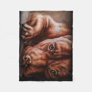 Brown pitbull Gesichtszeichnen des Fleecedecke