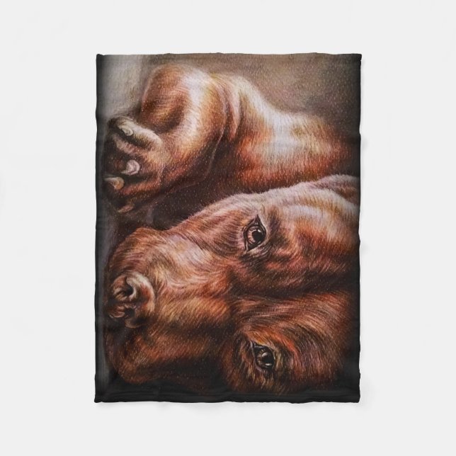 Brown pitbull Gesichtszeichnen des Fleecedecke (Vorderseite)