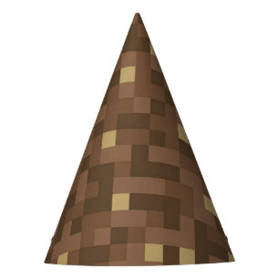 Brown Pixel Party Hat Partyhütchen