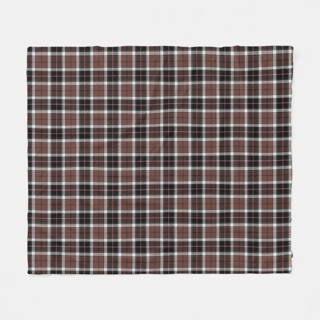 Brown Plaid Fleece Blanket (Vorderseite (Horizontal))