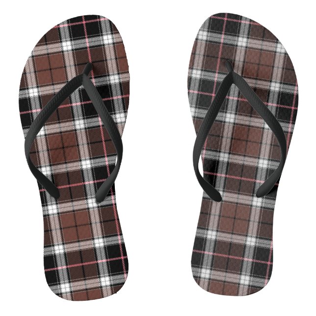 Brown Plaid Flip Flops (Fußbett)