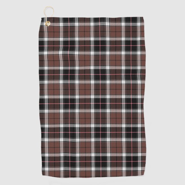 Brown Plaid Golfhandtuch (Vorderseite)