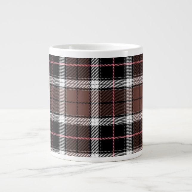 Brown Plaid Jumbo-Tasse (Vorderseite)