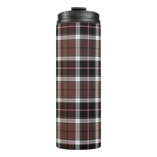 Brown Plaid Thermosbecher (Vorderseite)