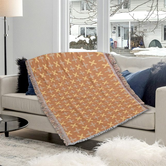 Brown Plus Pattern Throw Blanket Decke (Von Creator hochgeladen)