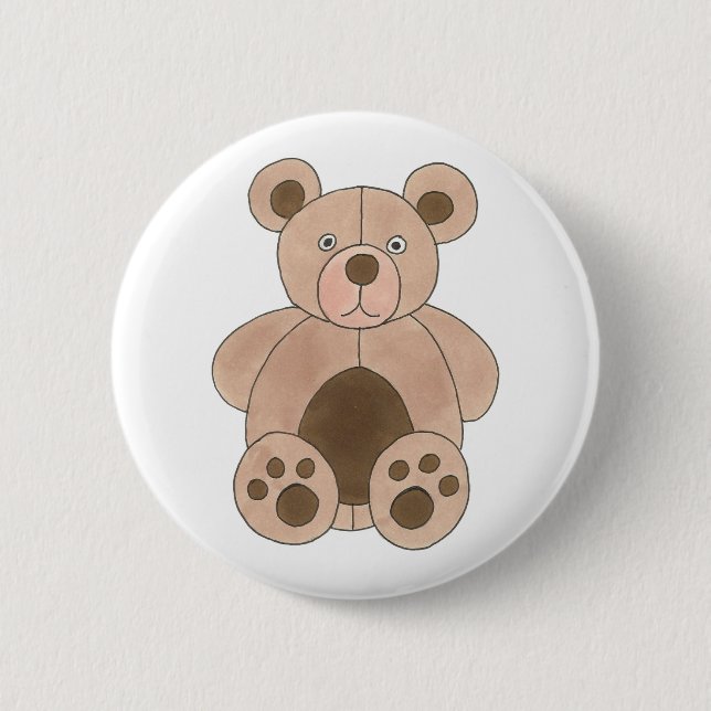 Brown Plush Toy Teddy Bär gepolstert Tierfavorit Button (Vorderseite)