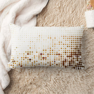 Brown Polka Cotton Throw Kissen
