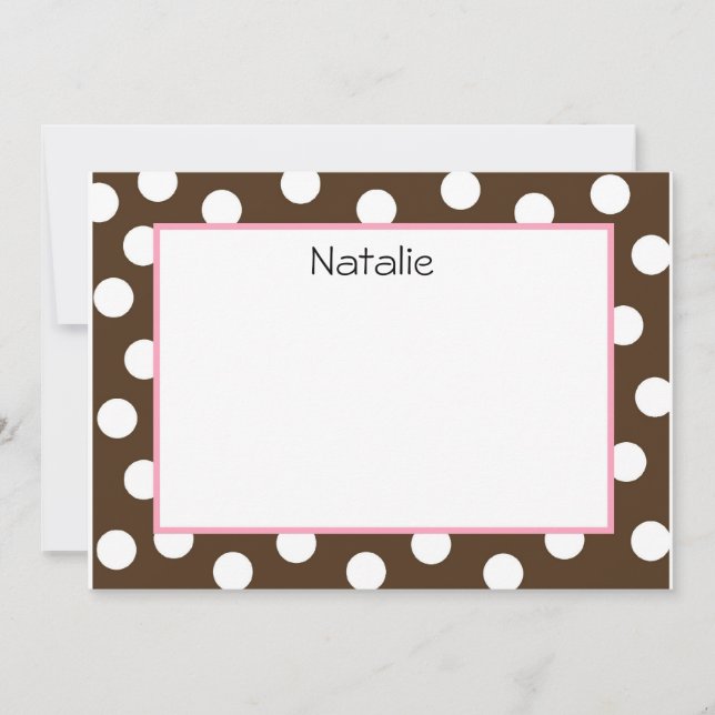 Brown Polka Dot Flat NoteCard (#FLAT 002) Mitteilungskarte (Vorderseite)