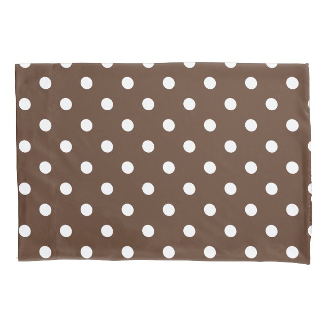 Brown Polka Dot Kissenbezug (Vorderseite-Links)