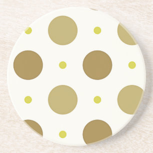 Brown Polka Dot Retro Design Sandstone Untersetzer