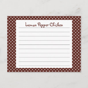 Brown Polka Dot Rezept Card Postkarte