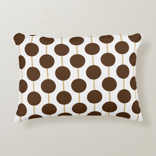 Brown Polka Dots Dekokissen (Vorderseite)