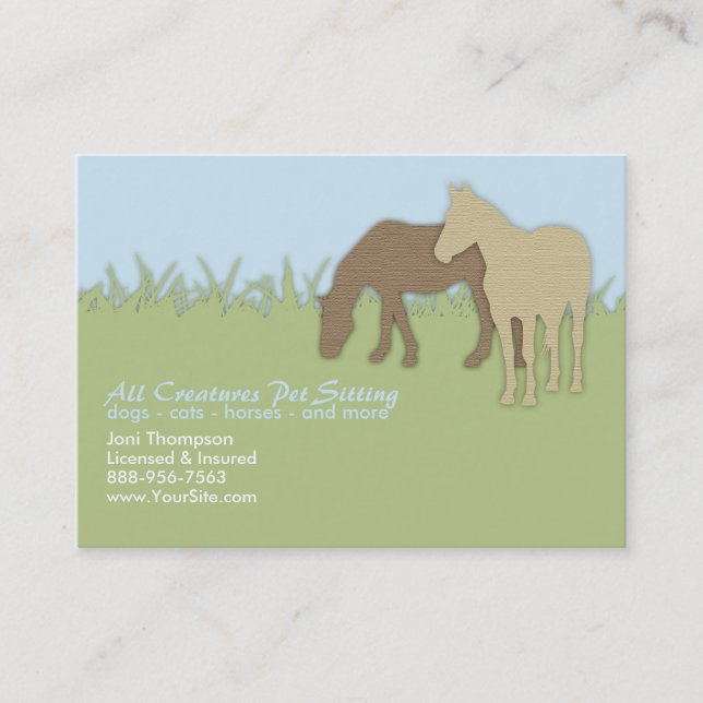 Brown Ponies Pet Sitting Carte de visite (Devant)